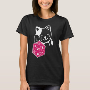 Dungeon Meowster D20 Dice Board Spielstift & Papie T-Shirt