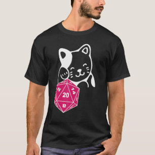 Dungeon Meowster D20 Dice Board Spielstift & Papie T-Shirt