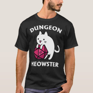 Dungeon Meowster - DnD Dungeon Master Cat mit D20 T-Shirt