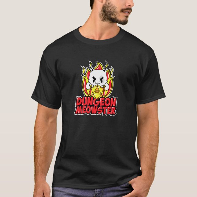 Dungeon Meowster Fantasy Rpg Dm Cat Board Game T-Shirt (Vorderseite)