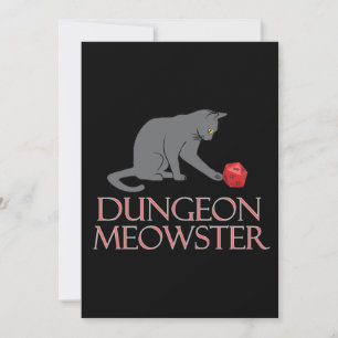 Dungeon Meowster Funny RPG Cat with Dice