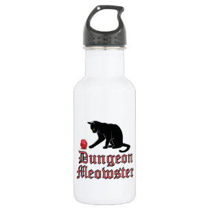 Dungeon Meowster Funny RPG Cat with Dice Edelstahlflasche