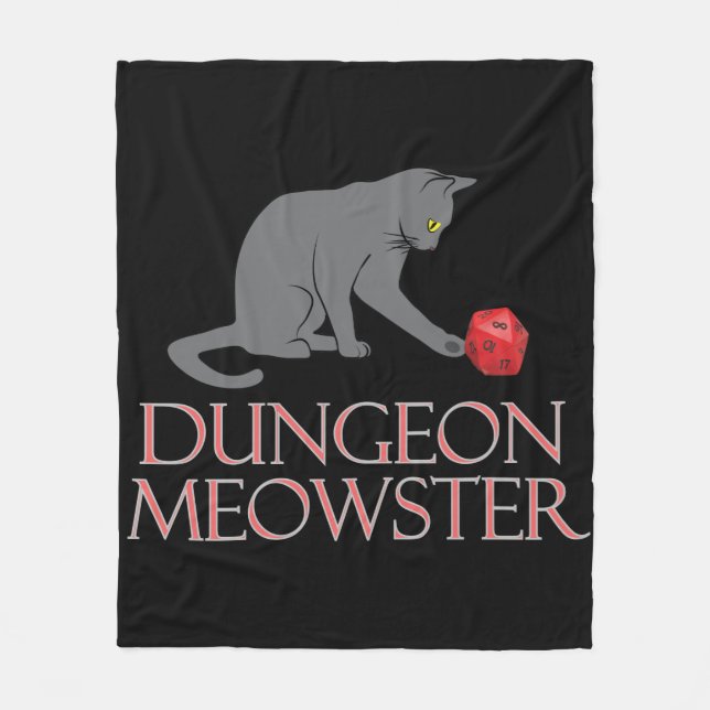 Dungeon Meowster Funny RPG Cat with Dice Fleecedecke (Vorderseite)