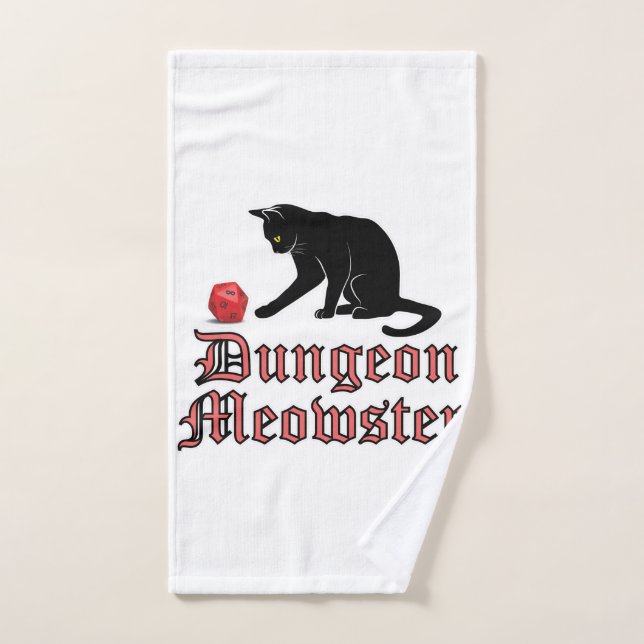 Dungeon Meowster Funny RPG Cat with Dice Handtuch (Handtuch)