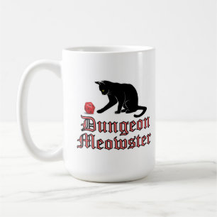 Dungeon Meowster Funny RPG Cat with Dice Kaffeetasse