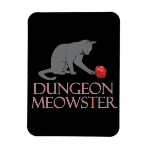 Dungeon Meowster Funny RPG Cat with Dice Magnet