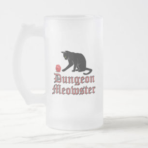 Dungeon Meowster Funny RPG Cat with Dice Mattglas Bierglas