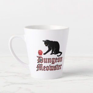 Dungeon Meowster Funny RPG Cat with Dice Milchtasse