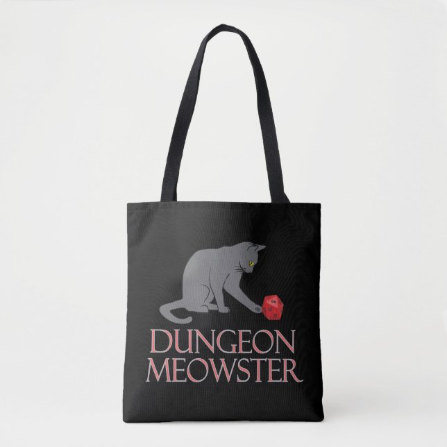 Dungeon Meowster Funny RPG Cat with Dice Tasche (Vorderseite)