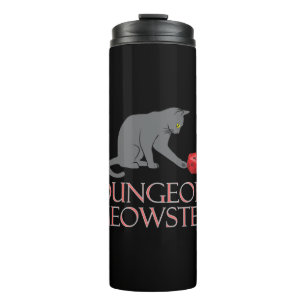 Dungeon Meowster Funny RPG Cat with Dice Thermosbecher