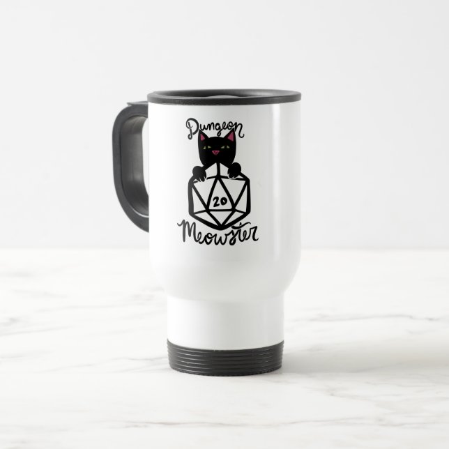 Dungeon Meowster Reisebecher (Vorderseite Links)