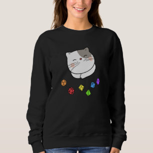 Dungeon Meowster und Nerdy Cat Polyhedral Dice Set Sweatshirt