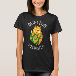 Dungeon Retro Meowster Rpg Quest Würfel Kompensati T-Shirt