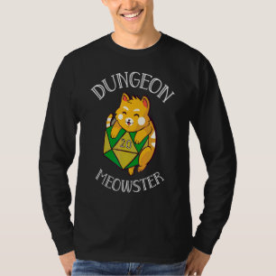 Dungeon Retro Meowster Rpg Quest Würfel Kompensati T-Shirt