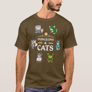 Dungeons and Cats RPG D20 Fantasy Roleplay T-Shirt