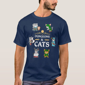 Dungeons and Cats RPG D20 Fantasy Roleplay T-Shirt