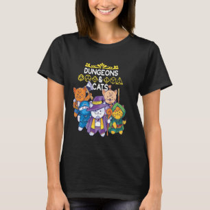 Dungeons and Cats Rpg D20 Fantasy Rollenspiel T-Shirt