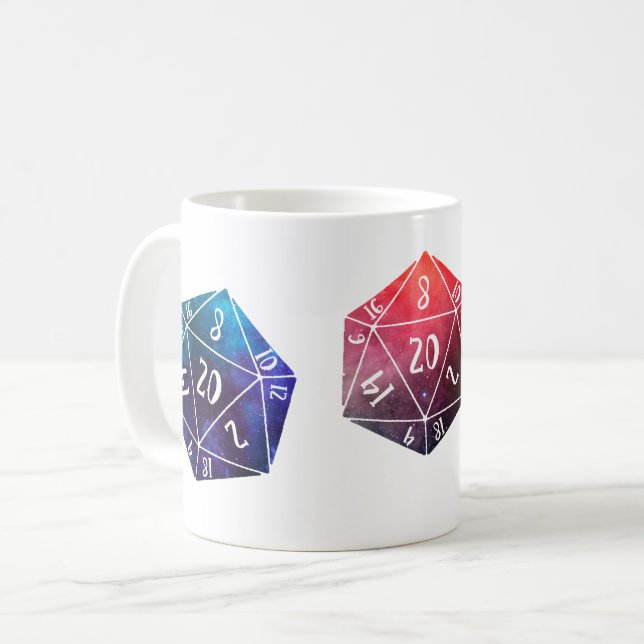 Dungeons und Drachen, D20 Kaffeetasse (Vorderseite Links)