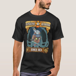 Dungeons und Katzen Druide Kitten Cat Dice Nerd Rp T-Shirt