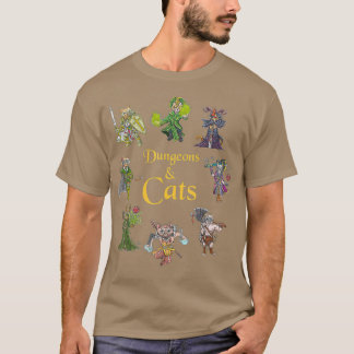 Dungeons und Katzen Funny Niedlich Tabletop Gaming T-Shirt