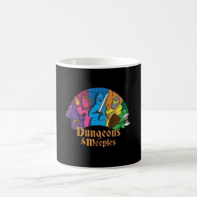 Dungeons und Meeples Vintag Kaffeetasse (Mittel)