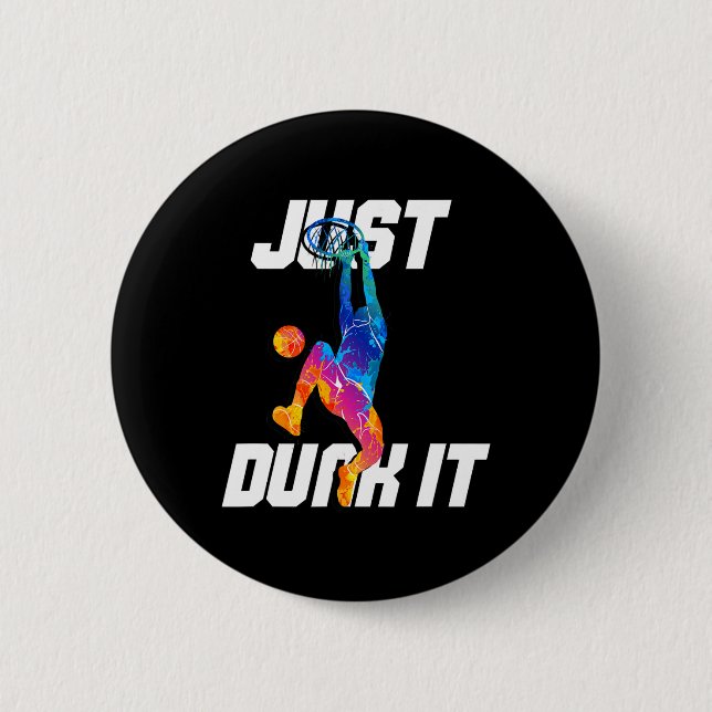Dunk es einfach! Basketball Player Slam Dunk Button (Vorderseite)