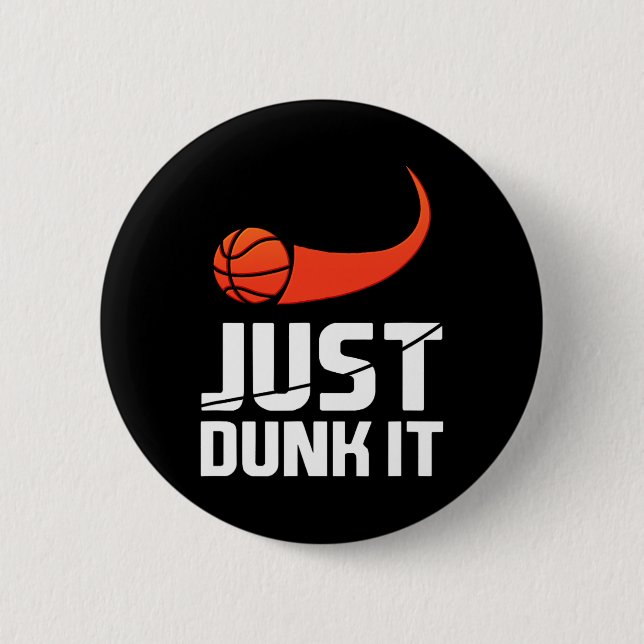 Dunk es einfach! Basketball Player Slam Dunk Gesch Button (Vorderseite)