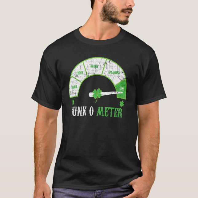 Dunk O Meter Irisches Bier Trinken Alkohol Trinker T-Shirt (Vorderseite)