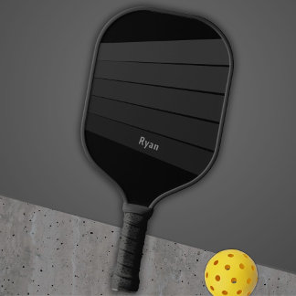 Dunkel an dunklen Streifen Maskuline Retro Pickleball Schläger