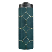 Dunkel Aquamarin, Gold umkreist Wasserfarbe.
