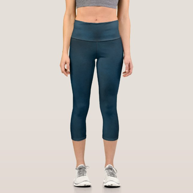 Dunkel Aquamarin, um Rose Gold Mandala Tank Top Capri Leggings (Vorderseite)
