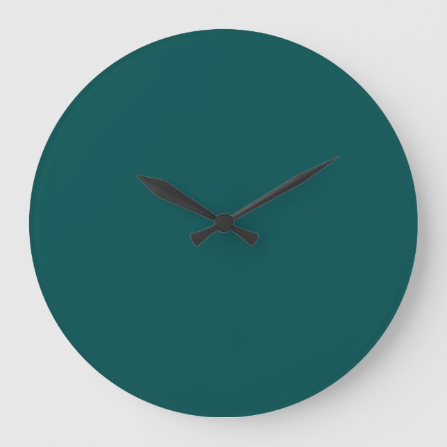 Dunkel Aquamarin (Vollfarbe) Große Wanduhr (Vorderseite)