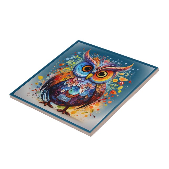 Dunkel-Aquamarine (Fall Owl) RFPMDesign ©️ 2024 Fliese (Seite)