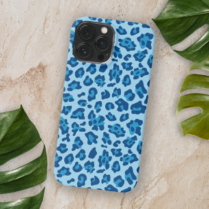 Dunkel-blaue Leopardendrucke in Pastellblau Case-Mate iPhone Hülle