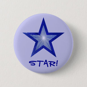 Dunkel blauer Star 'STAR' Button blass blau!