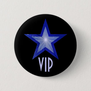Dunkel blauer Star "VIP"-Button schwarz Button