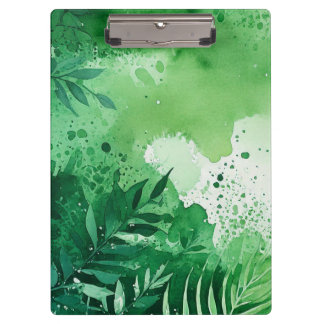 Dunkel-Dschungel-grüne Aquarellfarbe, handgezeichn Klemmbrett