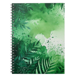 Dunkel-Dschungel-grüne Aquarellfarbe, handgezeichn Notizblock