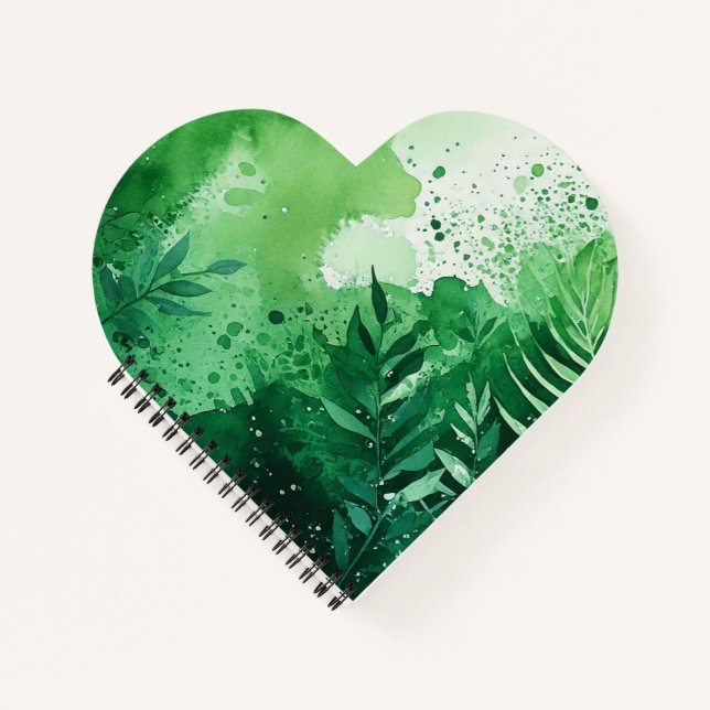 Dunkel-Dschungel-grüne Aquarellfarbe, handgezeichn Notizbuch (Vorderseite)