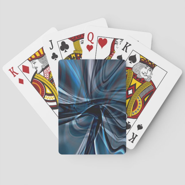 Dunkel gebogene, polierte überlappende, gekrümmte  spielkarten (Rückseite)