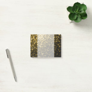 Dunkel goldgelber falscher Glitter funkelt Post-it Klebezettel