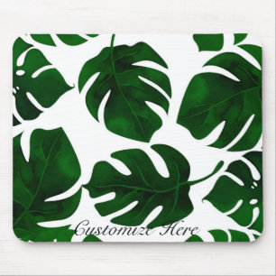 Dunkel grüne tropische Palmen Blätter Sommerinsel  Mousepad