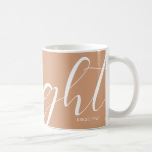 Dunkel-Lachs-Weiß-Typografie-Tasse Kaffeetasse