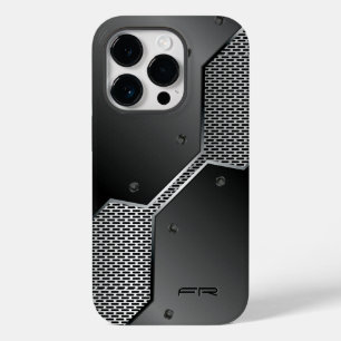 Dunkel & leicht grau, metallic, geometrisches Desi Case-Mate iPhone 14 Pro Hülle