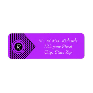 Dunkel Lila Mit Monogramm Zickzack