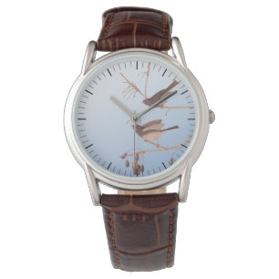 Dunkel-Mit Augen Junco Audubon-Schneebären auf der Armbanduhr