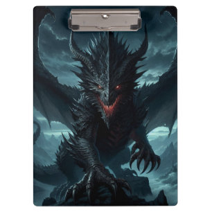 Dunkel, mittelalterlicher Drache Klemmbrett