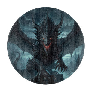 Dunkel, mittelalterlicher Drache Schneidebrett