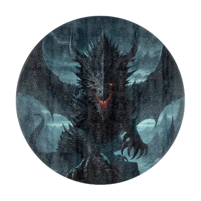 Dunkel, mittelalterlicher Drache Schneidebrett (Vorderseite)