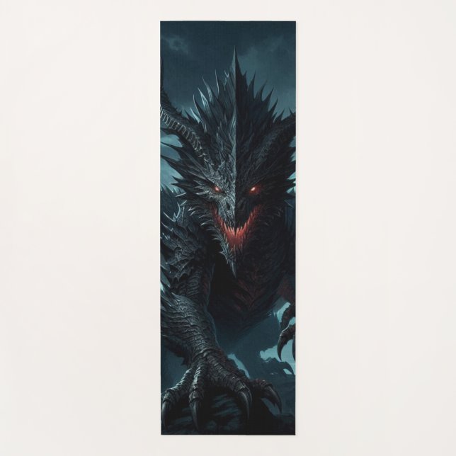 Dunkel, mittelalterlicher Drache Yogamatte (Vorderseite)